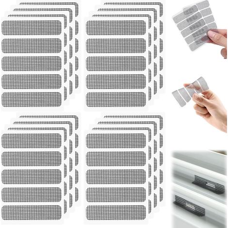 Kit de réparation moustiquaire 200 pièces autocollant, patch adhésif pour réparer moustiquaire fenêtre et porte (1/5)