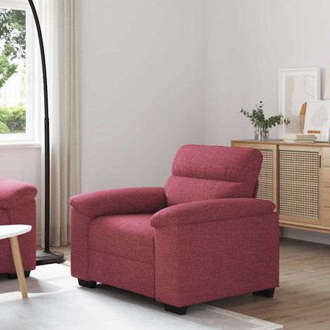 vidaXL Canapé/Fauteuil rouge vin 100x81x84 cm tissu (1/5)