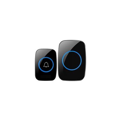 Sonnette Sans Fil,5 Niveaux Volumes 60 Mélodies Au Et Indicateur Led,300M Un Emetteurs Avec Un Récepteur Enfichable,Wireless Doorbell Niveau d'étanchéité IP55 Ensemble de étanche