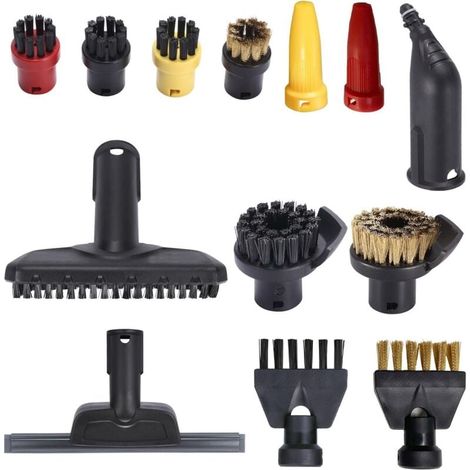 13 Pièces Accessoires Applicable à Pour Nettoyeur Vapeur Pour Karcher Sc1 Sc2 Sc3 Sc4 Sc5,Brosses Rondes Buse De Grattoir Pour Accessoires Nettoyeur Vapeur Fenêtres à Joints Pièces De Rechange (1/4)