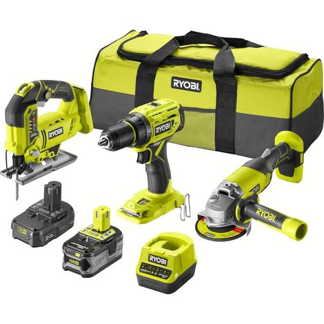 Confezione RYOBI 3 utensili 18V OnePlus - 2 batterie 4,0Ah - 2.0Ah - 1 caricatore - RCK183A-242S (1/5)