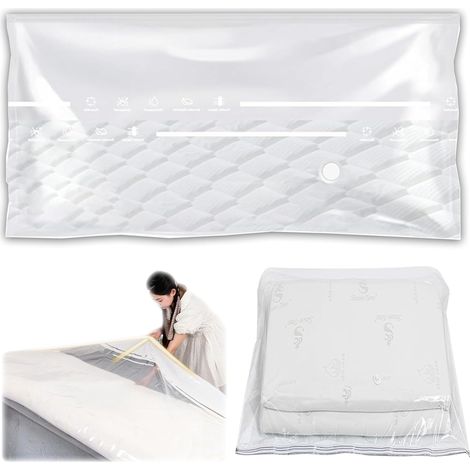 Sac Sous Vide Matelas, Sacs De Rangement Sous Vide Étanches, Mattress Vacuum Bag, Pour Matelas Pour Stockage Et Déménagement, Pour Matelas En Mousse, Gel Et Latex (L 100 220) (1/5)