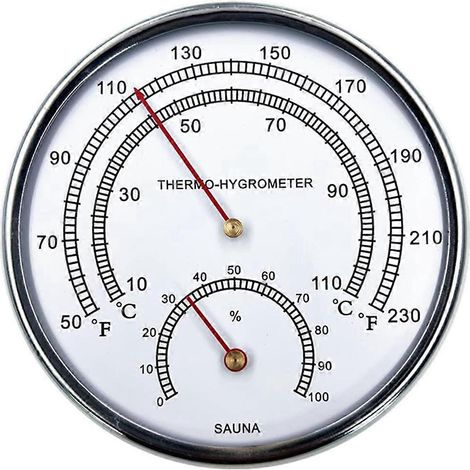 Thermomètre-hygromètre Fahrenheit pour sauna, hygrographe à cadran intérieur (1/5)