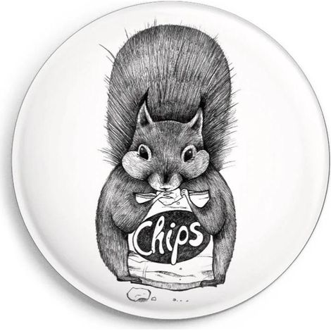 Eichhörnchen mit Chips-Magnet