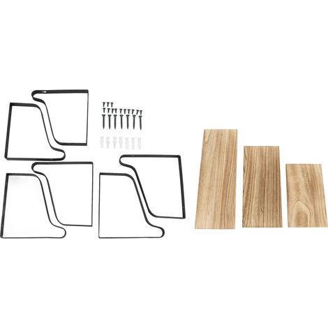 Lot de 3 étagères flottantes murales robustes en bois rustique, élégantes et durables, idéales pour la maison, un magasin ou un bureau. (1/5)