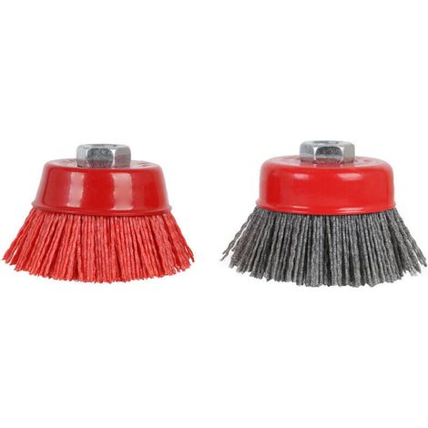 Set aus 2 Nylon-Filamentbürsten, 7,6 x 1,6 cm - 11 für Winkelschleifer, Nylon-Bürstenset, 12.500 U/min zum Entfernen von Rost, Korrosion und Farbe, Körnung 80, 120. (1/4)