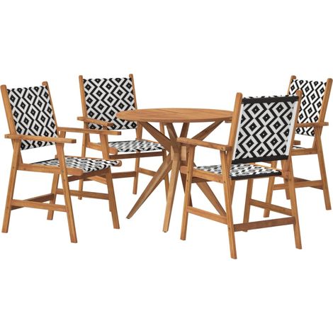 Juego de comedor de jardín 5 piezas madera maciza de acacia vidaXL (1/5)