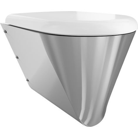 KWC AR T-WC, CAMPUS, Edelstahl, wandhängend,  360x409x500 mm, weißer Sitz