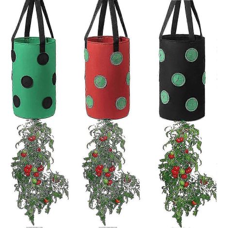 Filiyano – support de culture pour – Sac de culture suspendu pour jardin, tomates, fraises, pot de plantation multicolore à l'envers pour légumes avec (1/4)