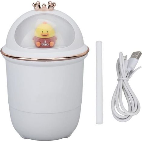 1 Humidificateur, Veilleuse, 350 ml, USB, Compact, Lumière chaude, Pour chambre et bureau
