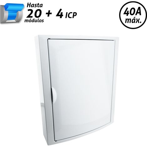 Caja de ICP y distribución hasta 40A superficie 4 + 20 módulos Arelos (1/3)