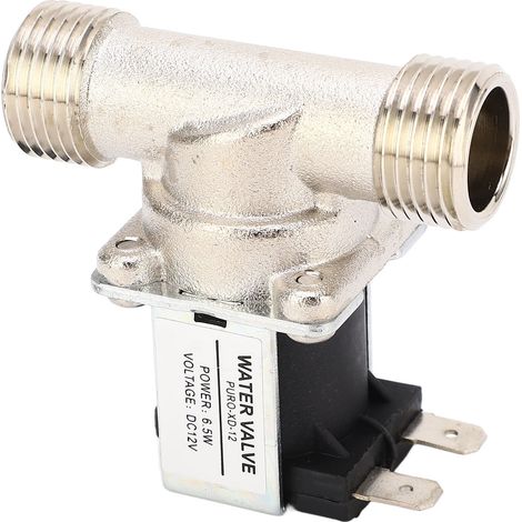 Électrovanne d'entrée/sortie, accessoire de distributeur d'eau économe en énergie en acier inoxydable, vanne à 4 points, 12 V normalement fermée. (1/5)