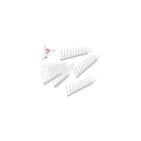 Pic anti pigeon inoxydable 1M 4 rangées pré-assemblées Pique flexible pour balcon Protection contre corbeaux et moineaux (1/5)