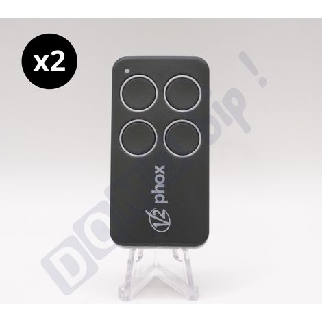 V2 PHOX 4 Contrat 50 - Lot de 2 télécommandes 4 boutons Pour portails et garages - Rolling Code - 433,92 MHz - Compatible WALLY / MR2 - Compatible moteurs V2 Contrat 50 (1/3)