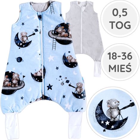 BabyU, Calcetines para piernas de saco de dormir de verano con doble cremallera 0.5 TOG 18-36 M (1/5)