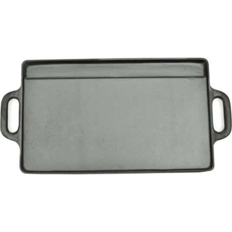 vidaXL Placa parrilla de hierro fundido reversible 38x23cm 2 unidades (1/2)