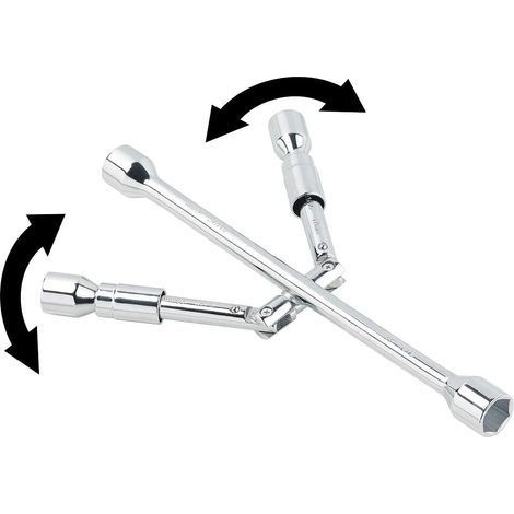Clé de roue en croix pliable pour écrous 17/19/21/23 mm (1/4)