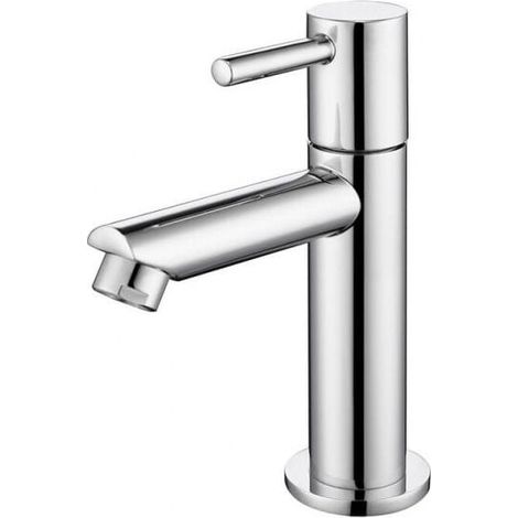 Robinet Eau Froide Robinetterie Lavabo pour Lave-Mains Robinet Salle de Bain Corps en Laiton Chromé Mousseur Démontable Haute Qualité (1/4)