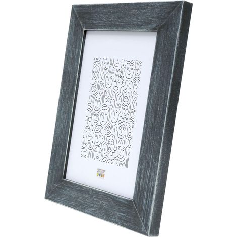 Style Rustique Cadre Photo Bois Peint Gris Foncé 20 x 30 cm (1/3)