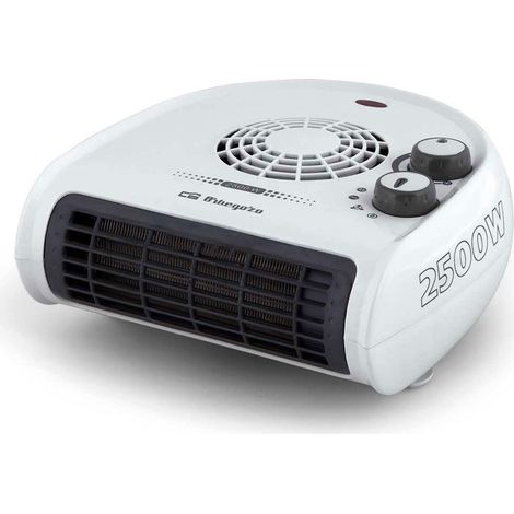 Chauffage, thermostat réglable, 2 niveaux de puissance, fonction ventilateur à air froid, chaleur instantanée, 2500 W, blanc (1/5)