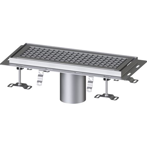 Caniveau Ferrofix avec angle de raccordement pour carrelage, 200 x 550 mm