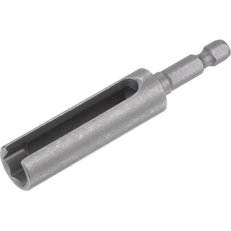 Embout de Tournevis à Douille Hexagonale Fendue pour Écrou de 10 mm, Longueur de 80 mm, Adaptateur de Douille Hexagonale 1/4" Tige Hexagonale en Acier Cr-V (1/5)