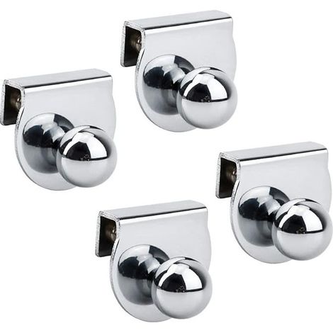Juego de 4 tiradores para puertas de cristal, no requiere taladrar, para vitrinas, muebles y armarios de cristal. (1/4)