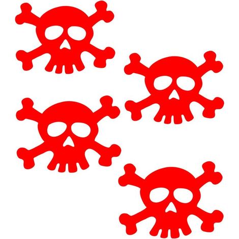 Adesivo Fluorescente Teschio (Rosso) (1/5)