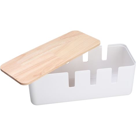 Staubdichte Aufbewahrungsbox für Kabel und Steckdosenleisten, ideal für Zuhause oder Büro. (1/5)