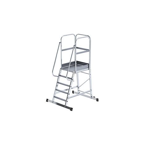 Escalera con tarima de aluminio  de ascenso por un lado 