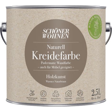 Schöner Wohnen Naturell Kreidefarbe 2,5 Ltr. Holzkunst warmes Naturbraun