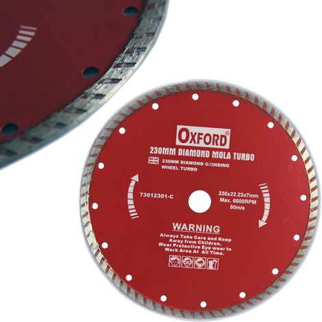 TRADE SHOP - Disco Diamantato Per Smerigliatrice 230 Mm ø23 Cm Flex Mola Turbo 6600rpm - (1/3)