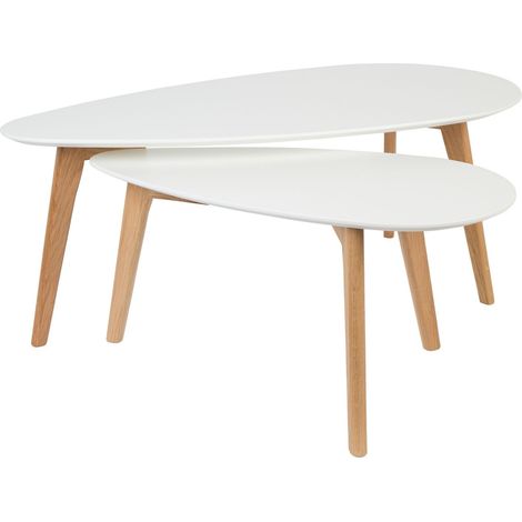 Table basse design, Tables basses DROP - set de 2 Blanc en Wood, BOITE A DESIGN (1/5)