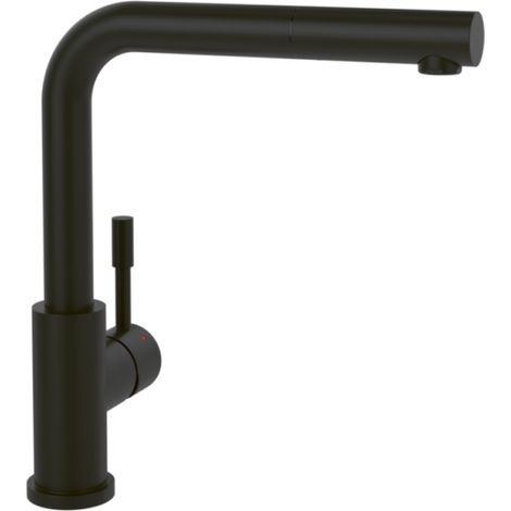 Grifo de cocina VILLEROY & BOCH Steel Shower Window con rociador, negro mate