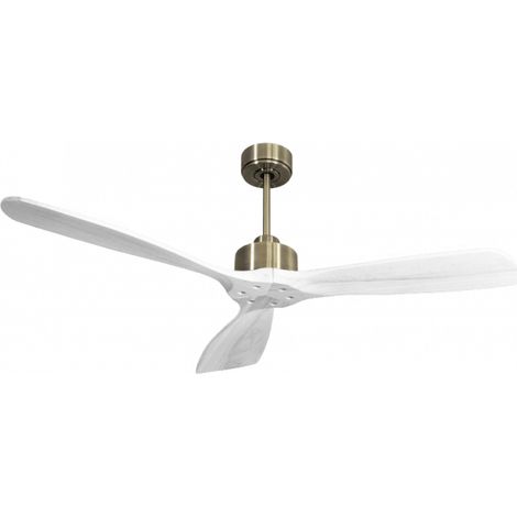 Modulo Slim de Klassfan - Ventilateur de plafond et destratificateur moteur DC laiton et bois blanc 30 à 60 m²