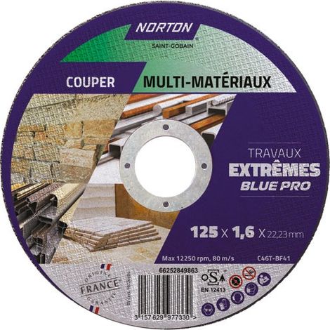 Disco da taglio piatto sottile estremo tutti i materiali 125x1,6x22,2 - Norton