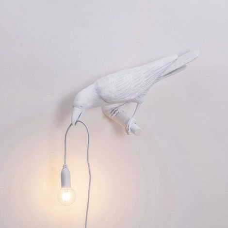 Applique murale italienne oiseau moderne à LED blanche, lampe de chevet pour chambre à coucher, décoration intérieure (1/5)