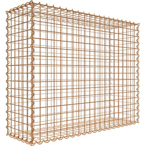 Gabiondeco - Gabion aspect rouille 100 cm x 80 cm x 30 cm (L x H x P). taille des mailles 5 x 5 cm. formation de rouille naturelle en cours - Made in Germany (1/3)