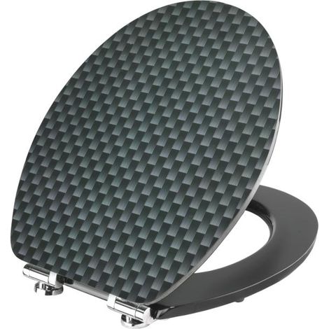 WC-Sitz Carbon Holzkern, Absenkautm.