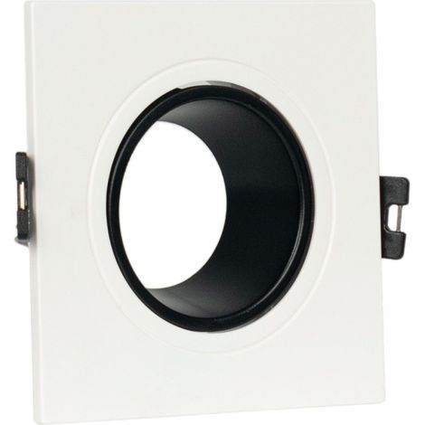 Collerette downlight carrée orientable GU10 / MR16 - Faible - Noir-Blanc (1/5)