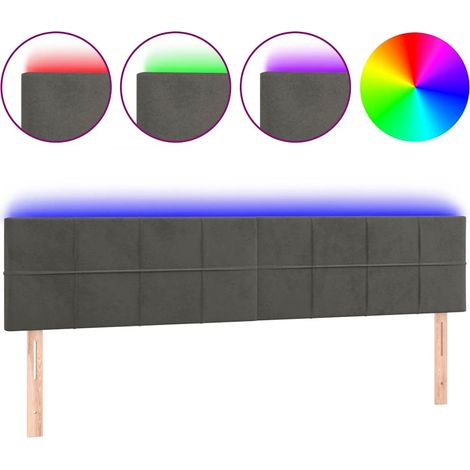 Maison Exclusive - Cabecero con LED de terciopelo gris oscuro 160 (1/5)