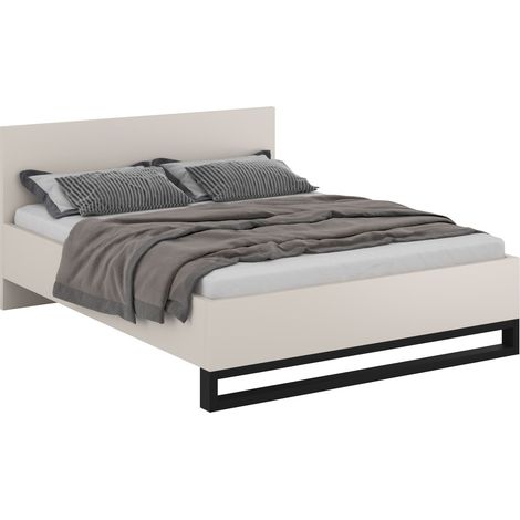 Cama Avicavu 118, Cachemira + Negro, Doble, 180x200, Aglomerado laminado, Somieres, 188x209x94cm