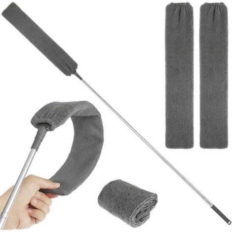 Balai Poussiere sous Meuble,Microfibre Brosse à Poussière de Chevet, Télescopique,Retractable Gap Dust Cleaner (1/4)