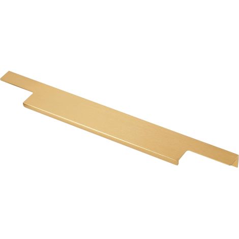 Poignée de meuble or brossé anodisé espacement de 320 mm de diamètre, 396 mm de long, barre de poignée de 18 mm de large, poignée profilée de bord pour cuisines, armoires, tiroirs