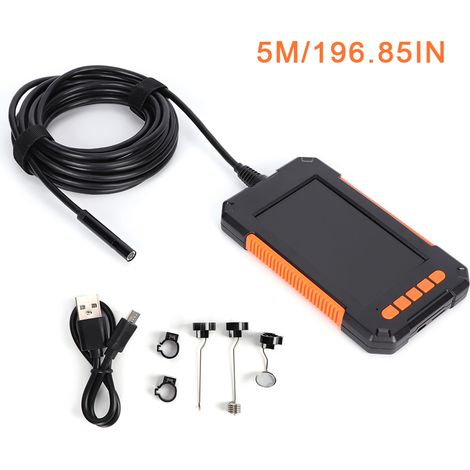 Endoscope portatif 4,3 pouces LCD 1080P IP67, 8mm étanche, caméra d’inspection flexible 5m (1/5)