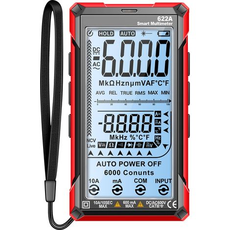 ANENG Multimeter Intelligent Multimeter Professionnel avec Laser Infrarouge et Fonction NCV pour Mesure de Voltage DC/AC, Résistance, Capacité, Fréquence, Température - Multimetre Professionnel 6000 C (1/5)