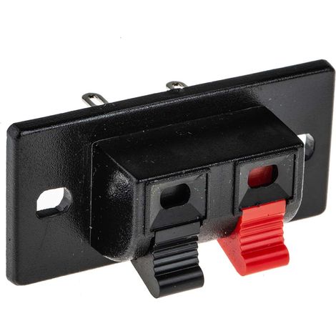 Rs Pro – Borne de haut-parleur femelle 2 voies pour montage panneau – Connexion rapide – Courant 3A – Design droit noir