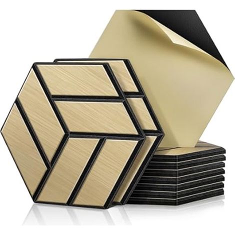 Panneaux Hexagonaux en Mousse Acoustique - Décoration Murale & Isolation Phonique Accessoires pour Froides Salle de Jeu Mur TV 12 3D Pièces (1/5)
