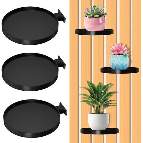 Plateaux pour Plantes, Lot de 3 Étagère pour Panneau Acoustique, Accessoires pour Panneaux Acoustiques Sans Perçage, Supports de Pot pour Panneaux Acoustiques, Jardin, Balcon (1/5)
