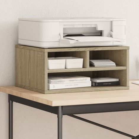 Support D'Imprimante - Bois Reconstitué - 49x40x22,5 Cm - Bureau Cuisine Etagère Multifonctionnelle - 1 Pièce (1/3)